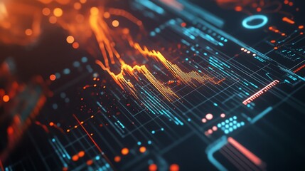 Fototapeta premium AI-generated graphs and insights appearing from scanned reports.