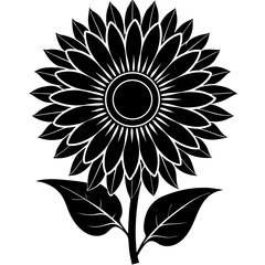 Sunflower Silhouette Vector