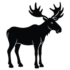 Obraz premium Adobe Illustrator ArtwVintage engrave isolated moose set illustration ink sketch. Wild elk background deer vector artork