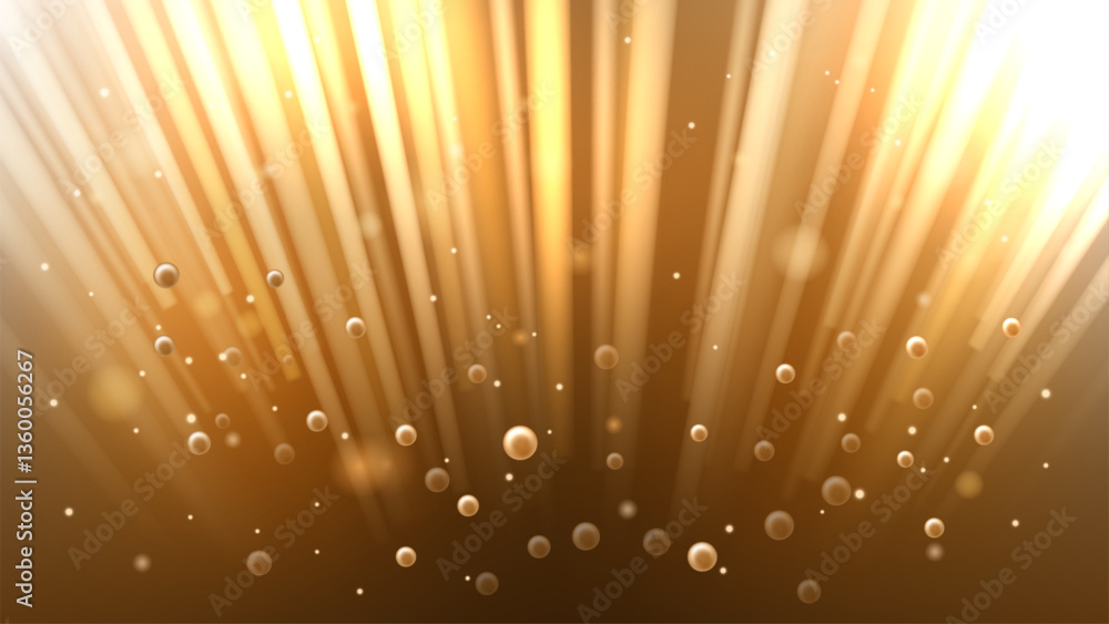 Wall mural golden explosion with blurred effect, stream of particles, vector illustration