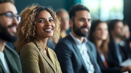Obraz premium Diverse professionals attending an industry conference
