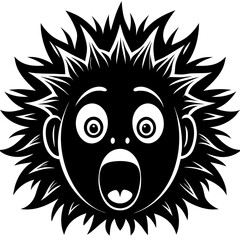Surprised Face Silhouette Vector