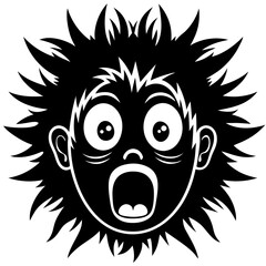Surprised Face Silhouette Vector