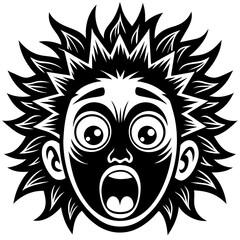 Surprised Face Silhouette Vector