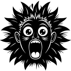 Surprised Face Silhouette Vector