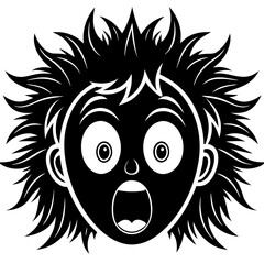 Surprised Face Silhouette Vector