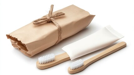 Eco-Friendly Oral Care Set with Bamboo Toothbrushes and Toothpaste