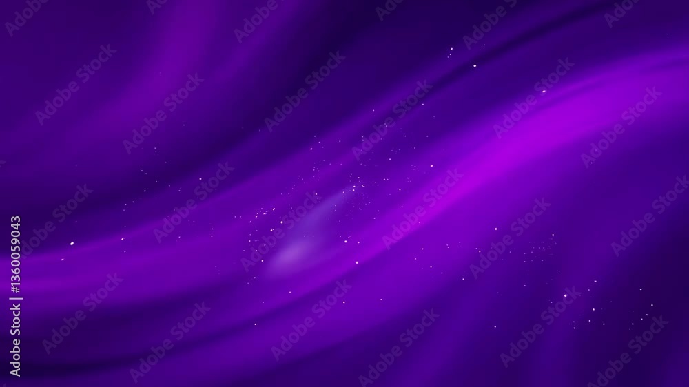 Poster purple space background with soft wave motion and stars floating in the dark sky seamless looping