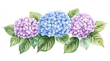 Watercolor Hydrangeas: A Delicate Floral Arrangement