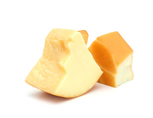 Piece of cheese isolated on a white background