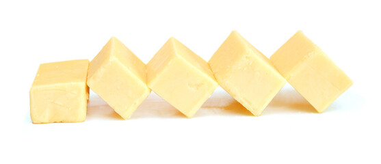 Piece of cheese isolated on a white background