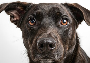 Obraz premium A close up of a dog's face with his nose in the air, AI 