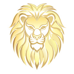 Obraz premium a majestic golden lion illustration, symbolizing strength and nobility. The artwork captures the regal essence of the king of beasts, with intricate details and a radiant glow