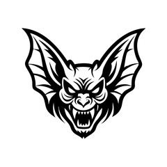 Obraz premium a bat-like creature head with its wings spread and a menacing expression