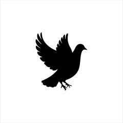 Obraz premium Bird Dove silhouette icon vector flat design.