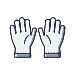 Obraz premium Protective gloves vector icon in flat style with muted colors