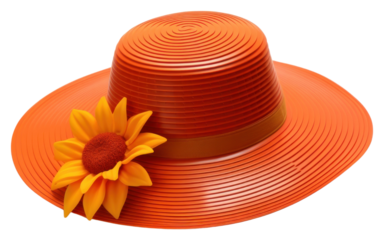 Bright orange summer hat