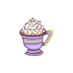 a cup of cocoa with whipped cream.