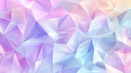 Fototapeta premium Abstract pastel triangle pattern with soft gradients of purple and blue, forming a stylish geometric design.