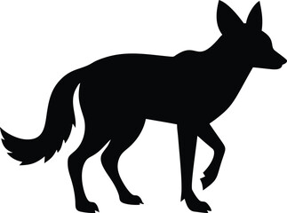 Obraz premium Black and white fox silhouette, ideal for logos, branding, and wildlife-themed digital art.