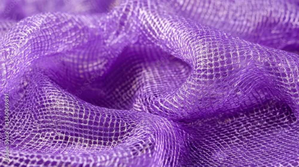 Poster abstract translucent purple plastic texture with rough, wavy patterns and light reflections for a un