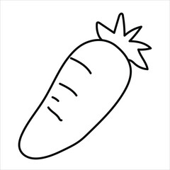 Black and white carrot illustration