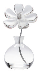PNG Flower glass white vase.