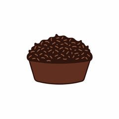 chocolate cake isolated on white background