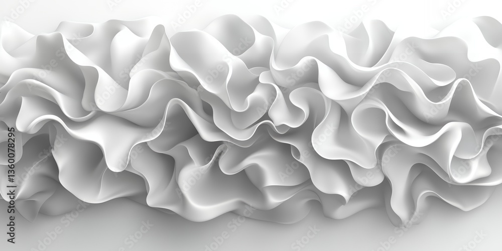 Aufkleber elegant white abstract fluid wave design background texture modern smooth soft 3d render illustratio