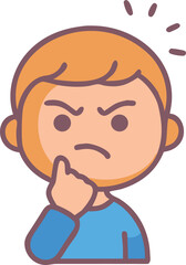 Angry Boy with Frown