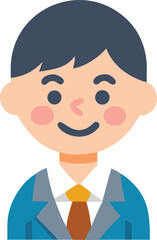 A young professional in formal office attire, smiling.