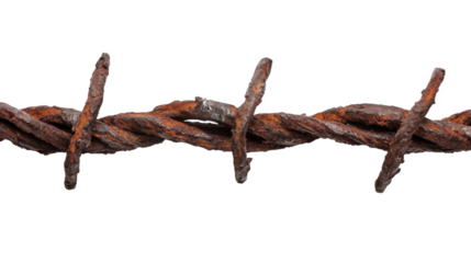 Rusty Barbed Wire Fence Detail