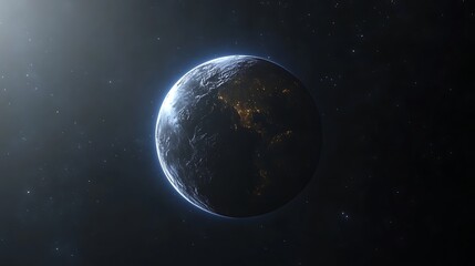 Fototapeta premium Realistic Earth from Space with Glowing Atmosphere, A realistic depiction of Earth from space, showing continents and oceans with a glowing atmosphere