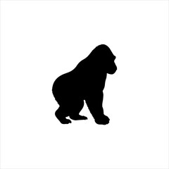 Fototapeta premium Gorilla silhouette icon vector flat design.