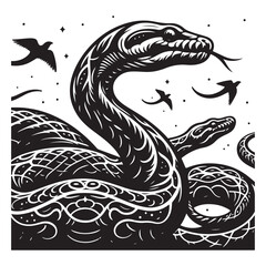 black and white snake tattoo