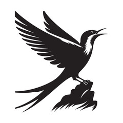 eagle silhouette isolated on white