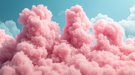 Abstract depiction of a pink cloud formation with varying hues