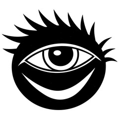Wink Eye Silhouette Vector
