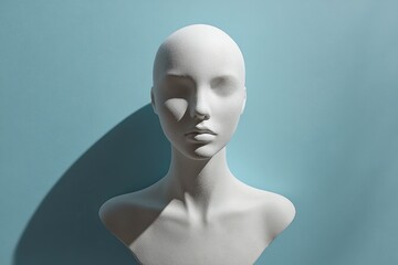 A website app's blank avatar profile placeholder. A minimalist depiction of a person's head and shoulders. Generative Ai