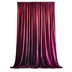 Velvet Blackout Curtain in Deep Jewel Tones Isolated on Transparent Background