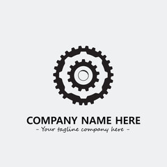 Fototapeta premium Gear illustration for logo company black and white vector image