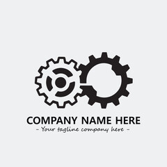 Gear illustration for logo company black and white vector image
