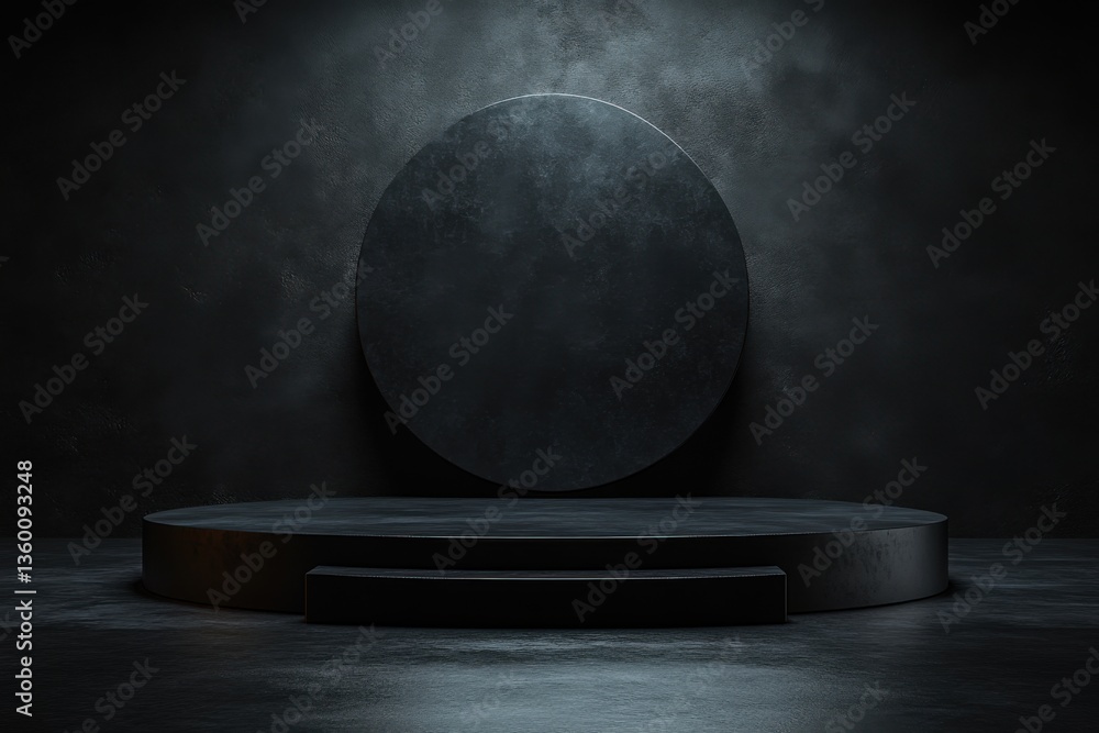 Poster the background stage of a 3d luxury presentation showcases an empty platform studio with a black pro