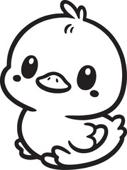 Cute little baby duck cartoon vector