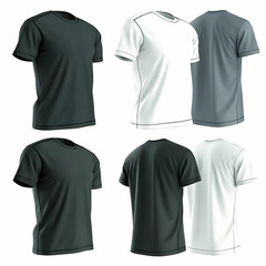 Black T-shirt Template Design for Casual Apparel