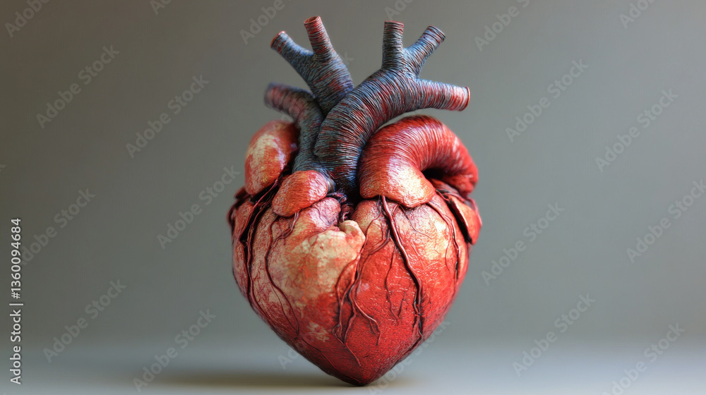 Aufkleber a stylized representation of a plexus-designed heart