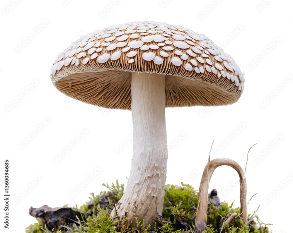 Poster captivating close up of a majestic gypsy mushroom with intricate detailing showcasing its unique tex