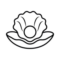 simple and elegant line-art of an opened oyster