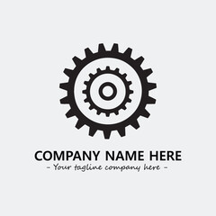 Fototapeta premium Gear illustration for logo company black and white vector image