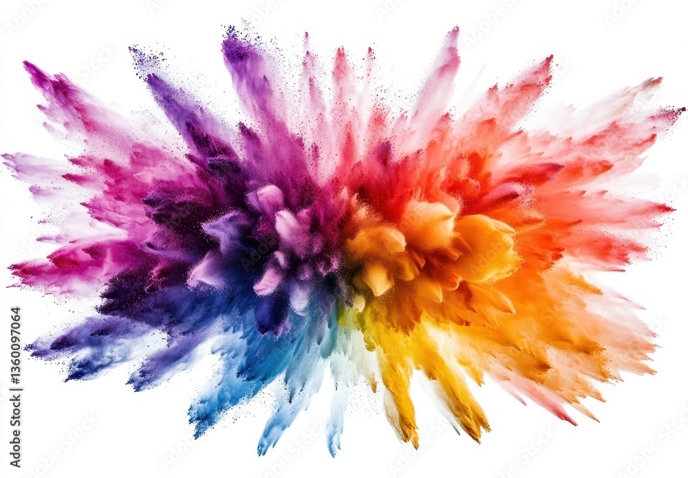 Poster colorful explosion of powdered dye creating an abstract and vibrant background for creative projects